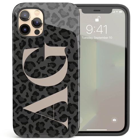 Oversized Leopard Custom Initials iPhone Case